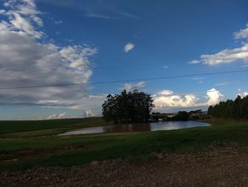 Scenic view of field against sky