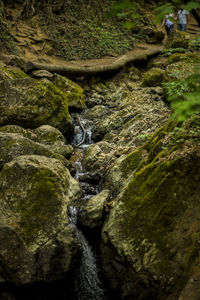 River flowing through rocks in forest