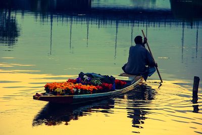 View of boats in water