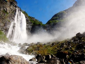 Scenic view of waterfall