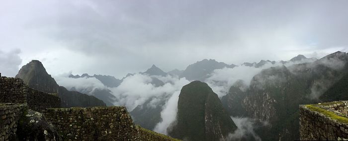 Panoramic view of mountains against sky