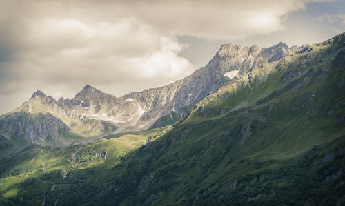 View of mountain range against sky