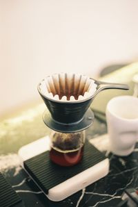 Close-up of coffee on table