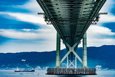 Bridge over sea against sky