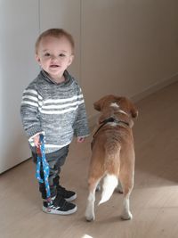 Full length of cute baby girl at home