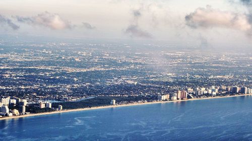 Aerial view of buildings in city