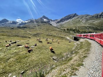 Panoramic view of landscape and mountains against sky