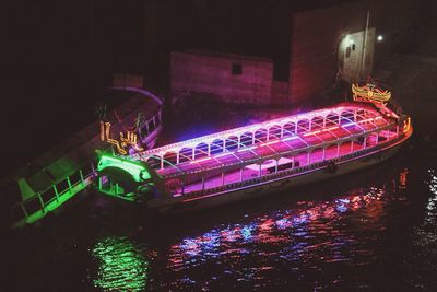 Illuminated built structure at night