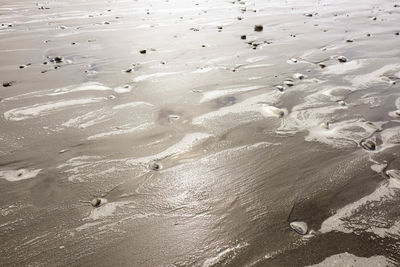 High angle view of sandy beach
