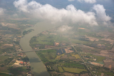 Aerial view of agricultural landscape