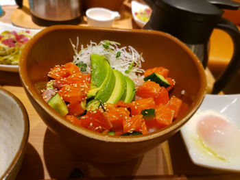 Close-up of soup in bowl