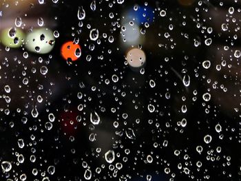Full frame shot of wet glass window