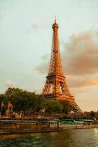 View of tower against cloudy sky