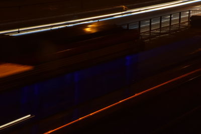 Railroad station platform at night