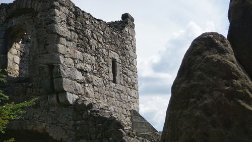 Low angle view of historic building against sky