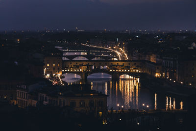 Illuminated city at night