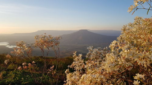 Scenic view of mountains against sky