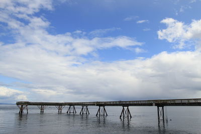 Pier over sea against sky