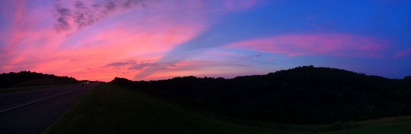 Country road at sunset