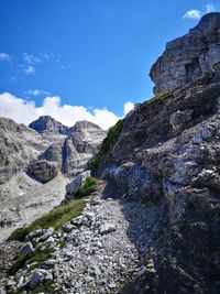 Scenic view of rocky mountains against sky