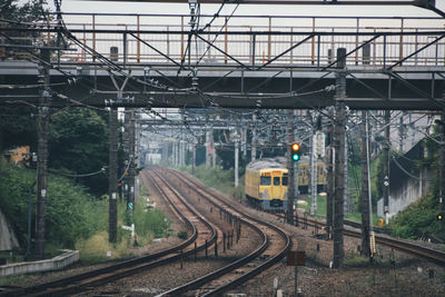 Train on railroad station platform