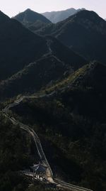 High angle view of mountain road