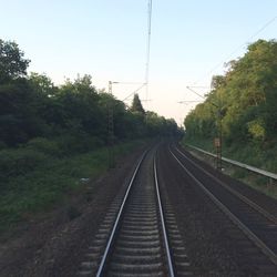 Railroad tracks on railroad track