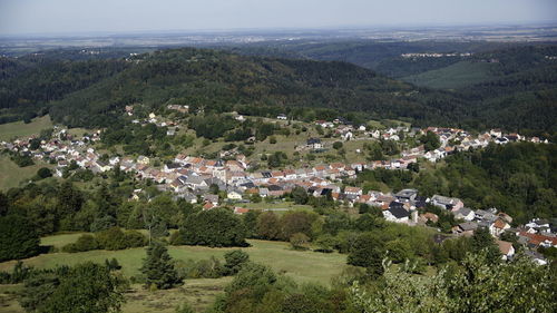 High angle view of townscape