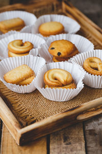 Close-up of cupcakes on table