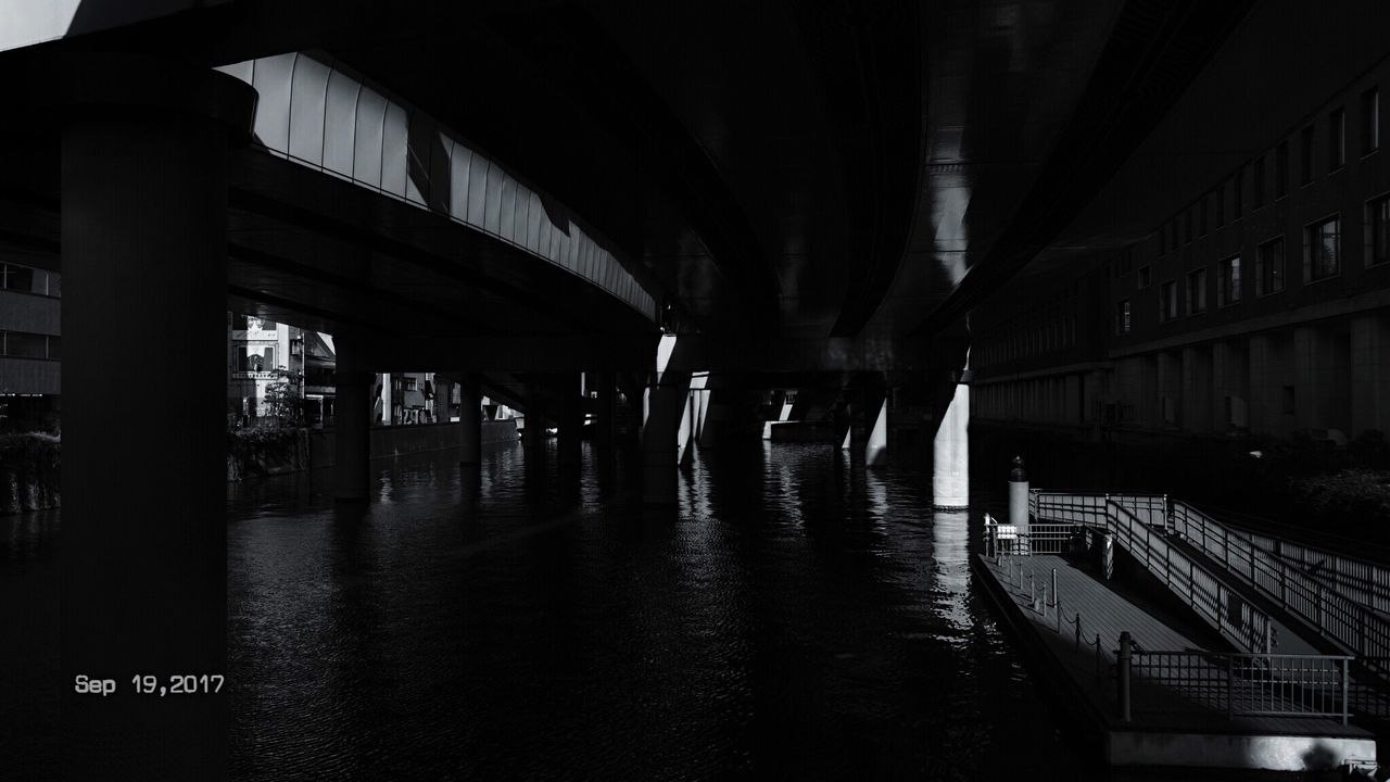 bridge - man made structure, architecture, transportation, connection, built structure, below, architectural column, day, underneath, indoors, under, city, no people