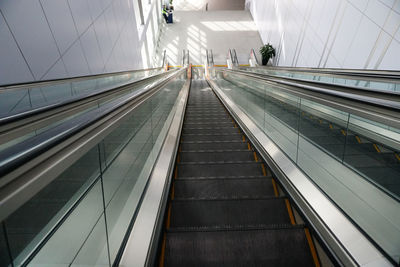 Elevated view of escalator