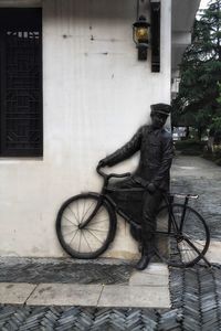 Bicycle parked in parking lot