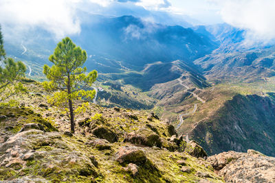 Scenic view of mountains against sky