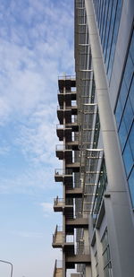 Low angle view of modern building against sky