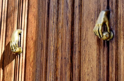 Close-up of wooden door