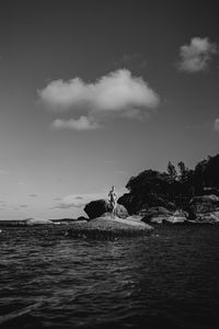 Girl in the middle of the ocean