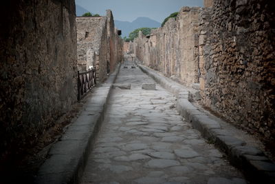 Empty narrow street of pompeii