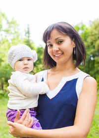 Portrait of mother and son