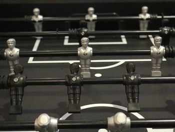 Close-up of soccer ball on table