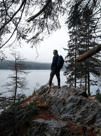 Man standing on rock