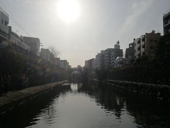 River amidst buildings against sky