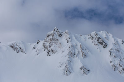 Scenic view of snowcapped mountain against sky