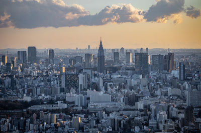 Aerial view of buildings in shinjuku city