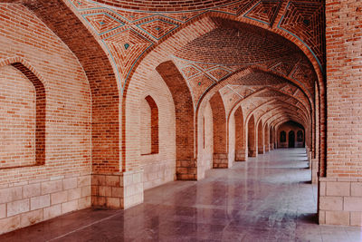 Corridor of jahanshah mosque or blue mosque, one of historical mosques of tabriz, iran