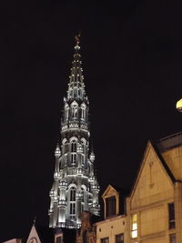 Low angle view of building at night