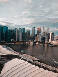 Modern buildings in city against sky