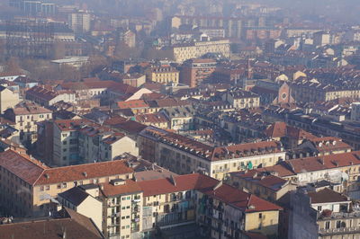High angle shot of townscape