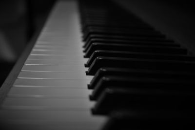 Close-up of piano keys