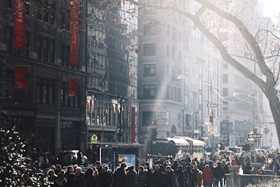 Crowd on city street