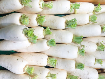 High angle view of chopped vegetables